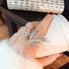 Инкрустированное стразами Искрящаяся Бабочка Открытое Кольцо Женское Персонализированные Модные Повседневные Аксессуары Вечерние Украшения Подарки на День Рождения