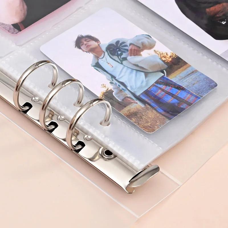 Фотоальбом A5 на кольцах, Карточки для DIY фотоальбома, Коллекция фото кумиров, Книга для хранения, Альбом Polaroid для детей