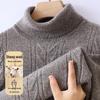 Men's 100% Merino Wool Cable Knit Round Neck Sweater