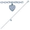 [D8034] - Silver Ankle Chain 'Pretty Heart' Silver White (rhodium-plated) - 6x6 Mm