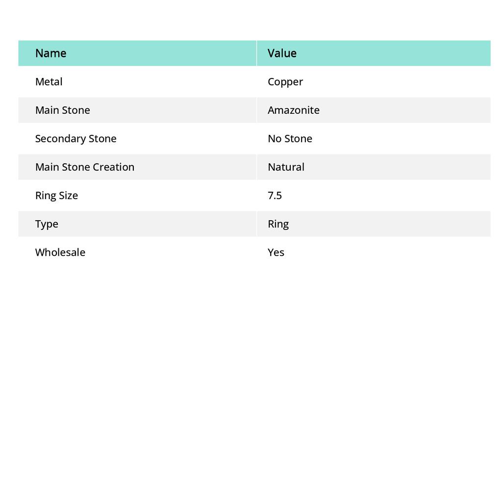 Натуральный синий арагонит, драгоценный камень, кольцо ручной работы из медной проволоки, размер 7,5, F9D88