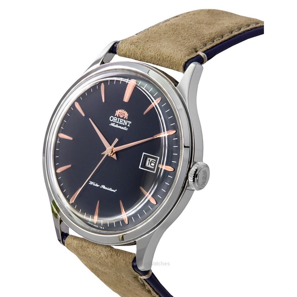 Orient Bambino Version 4 Classic Suede Leather Remesh Navy Blue Dial Automatic RA-AC0P02L10B RA-AC0P02L30B Мужские часы