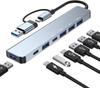 Новый продукт Хорошая цена USB 3.0+2.0*4+Type-c/USB ХАБ Многофункциональный 7-в-1 Адаптер для ПК и Смартфона