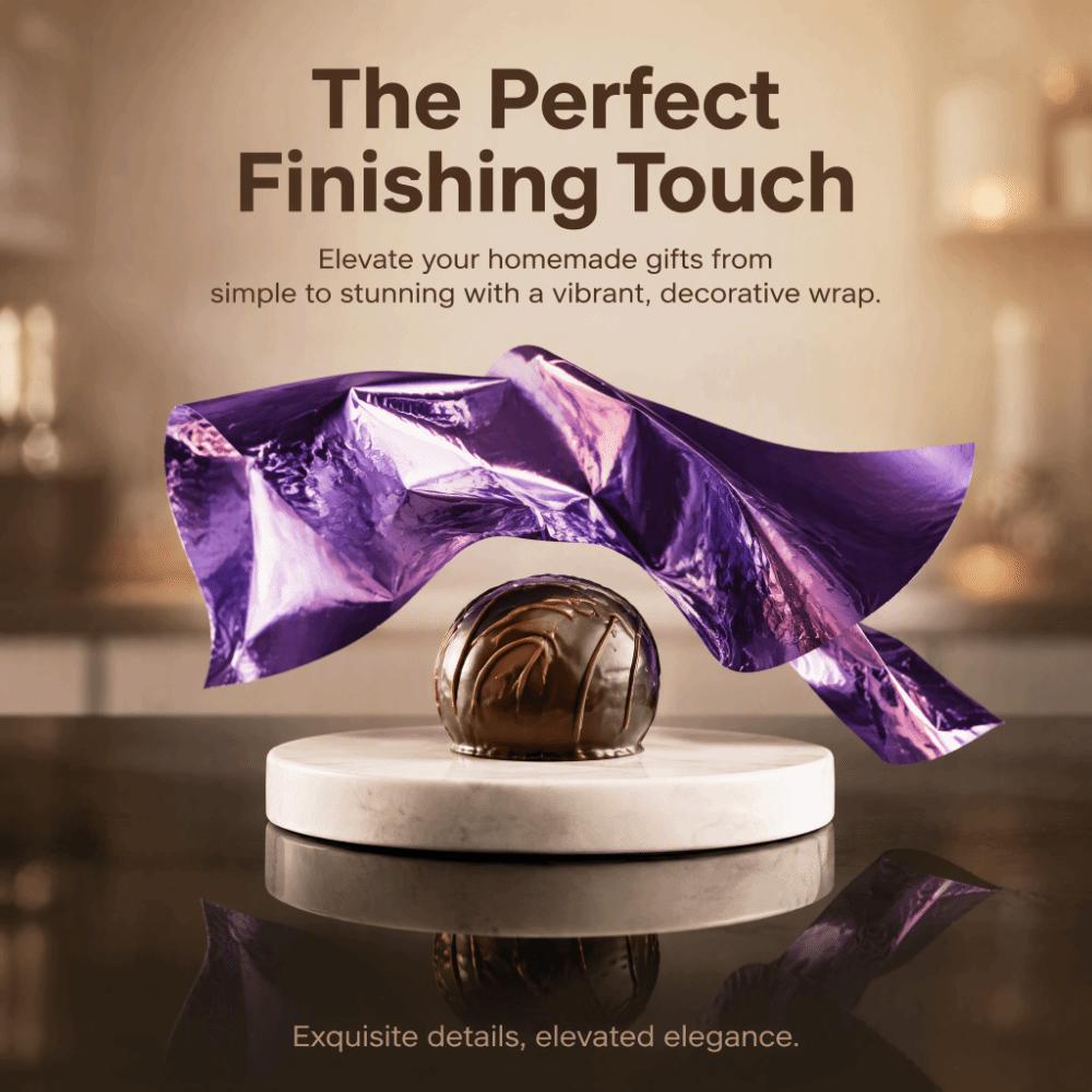 100pcs Glossy Surface Foil Candy Wrappers Pre-Cut Candy Wrappers Kitchen Cooking