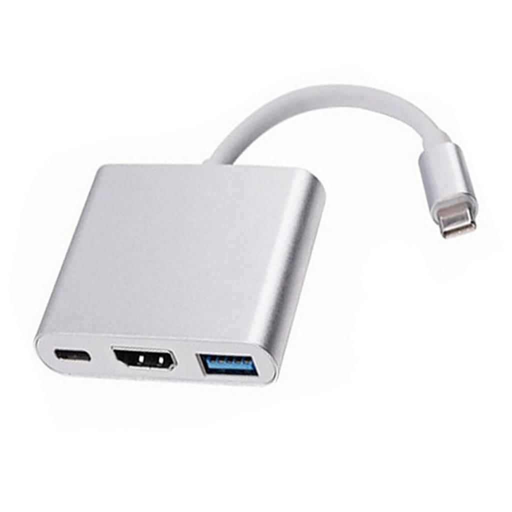 Кабель-переходник 3 в 1 с USB Type C на HDMI, 4K