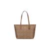 Сумка на плечо City Zip Tote 30 Ретро-принт Застежка-молния Холст с кожей Тоут Сумка для покупок Ручная большая женская Хаки Пресбиопия