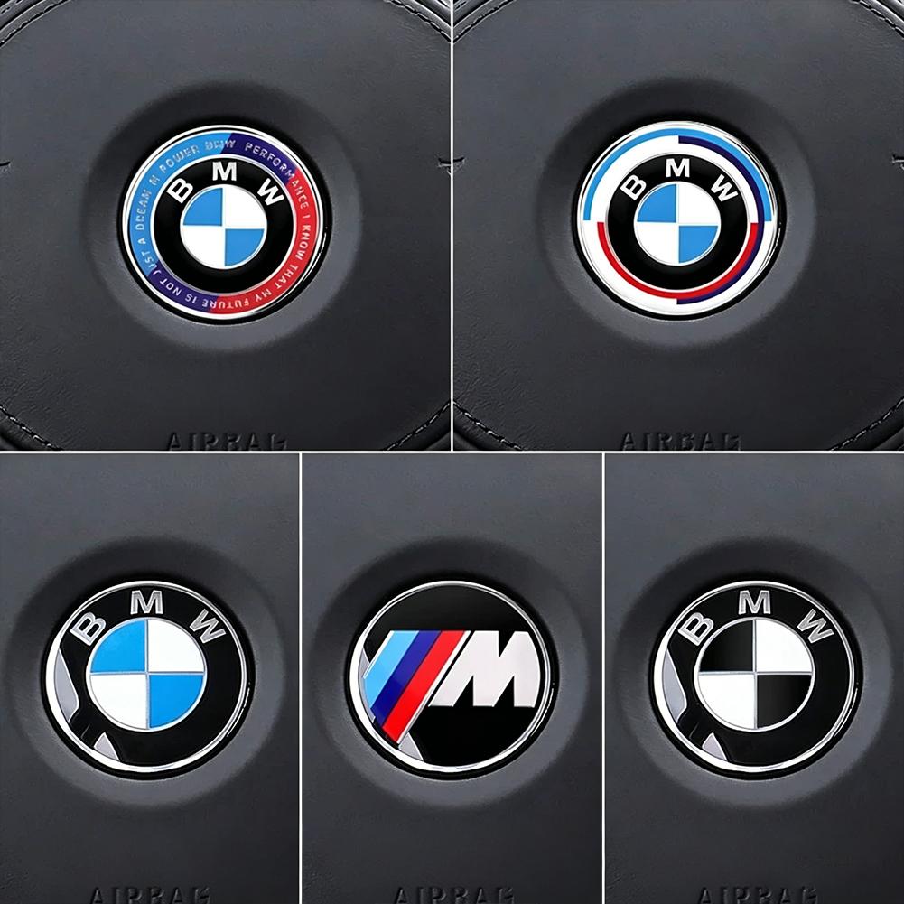 BBKI7 Auto Steering Wheel Center Aluminum Alloy Badge Logo Sticker For BMW M Emblem E46 E36 E34 F10 E90 F30 E60 F30 E53 E30 E92 E87