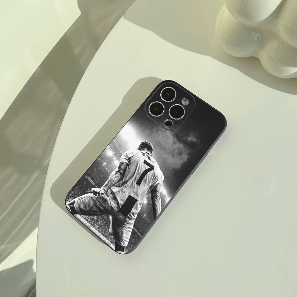 Чехол для телефона C-R-7 Ronaldo для iPhone 17,16,15,14,13,12,11 Pro Max,16Plus,XS Легкий и практичный Мягкий черный чехол