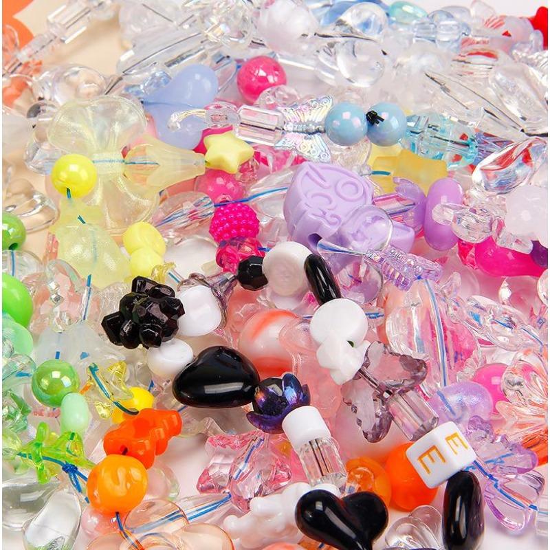 Смешайте акриловые бусины в форме сердца, бусины в форме цветка для поделок своими руками, изготовление швейных принадлежностей из бисера