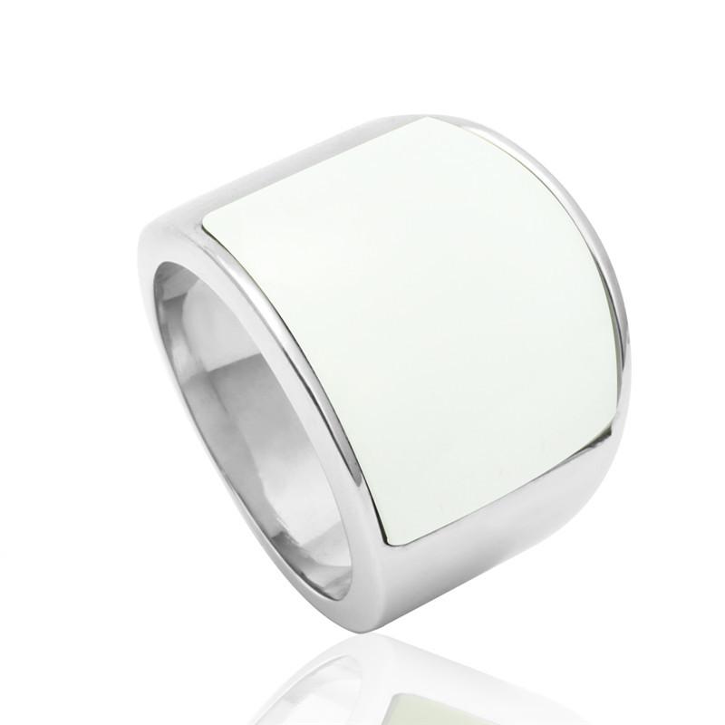 Ювелирное кольцо из нержавеющей стали с разноцветными драгоценными камнями, кольцо с черным агатом для мужчин и женщин, кольцо из титановой стали с разноцветными крупными драгоценными камнями