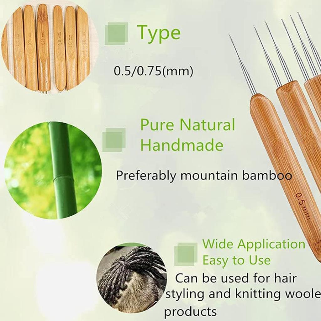 Крючок 3 шт. Крючки для вязания Иглы Инструмент Крючок для вязания Игла для волос Дреды Коса Ремесло 0,5 мм 1 крючок 2 крючка 3 крючка