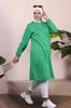 Women's Style Plus Size Tunic Big Size Hijab Tunic Two Thread Long Green