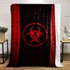 Red Biohazard Symbol Design Blanket Flannel blanket for bedroom, living room, sofa, and nap sofas.