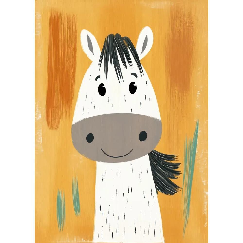 Милые улыбающиеся мультяшные дельфин корова сова единорог постеры выразительные глаза принты холст живопись настенная картина декор для дома детской комнаты