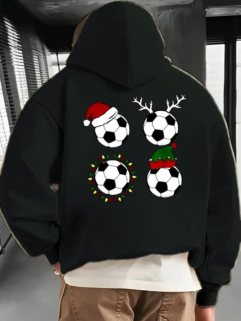 2026 New Autumn and Winter Hoodies for Men and Women, Loose Long Sleeves, Football Pattern Printed Fashion Style