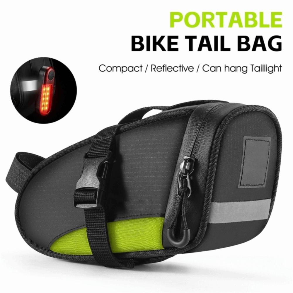 with Reflective Bike Saddle Bag 1.2L Capacity Bicycle Seat Bag Under Seat Storage