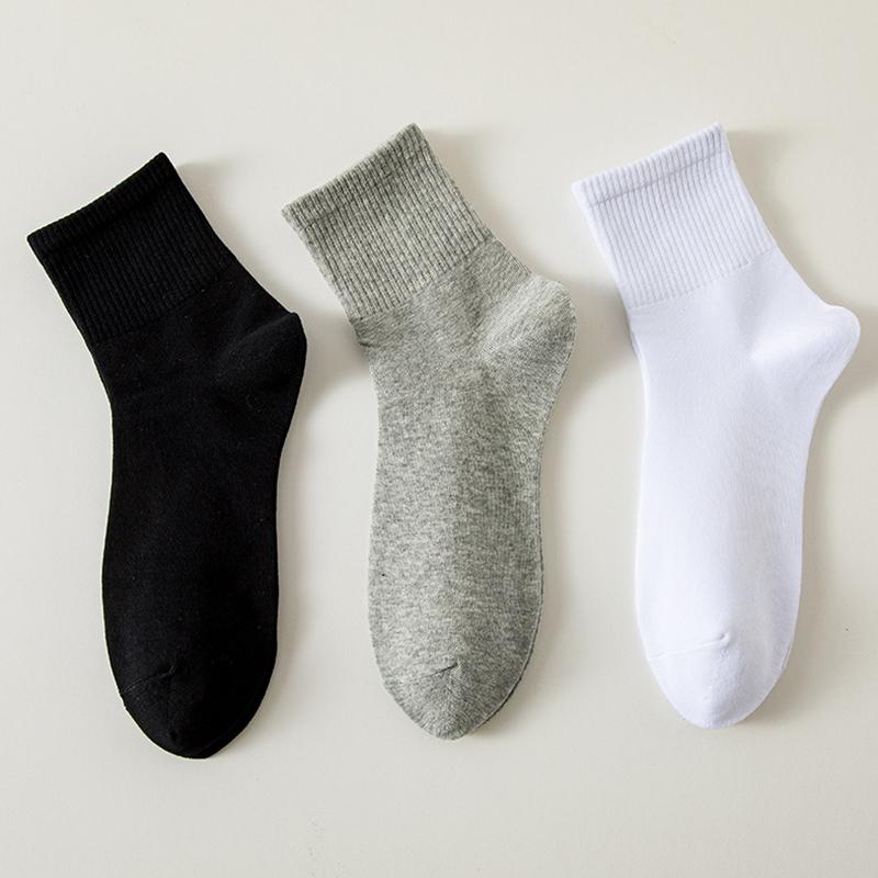 Комплект из 5 шт. хлопковых носков-лодочек с низким верхом, дышащие носки с защитой от пота и запаха, с коротким носком и длиной до середины икры