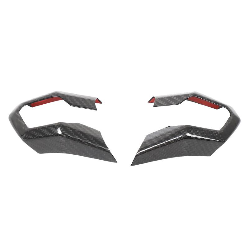 Real Carbon Fiber For Lamborghini Huracan LP610 LP580 2014-2023 Car Steering Wheel Panel Decorative Cover Car Accessories 2pcs