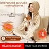 Washable Hooded Shawl 3 Heating Levels Heating Lap Blanket USB Electric Heated Blanket Winter