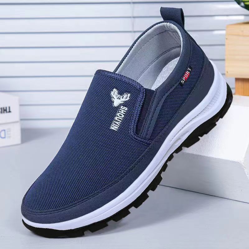 New Old Beijing Cloth Shoes Men's Leisure Walking Shoes Low Side Soft Flat Bottom Canvas Material Running Sneakers Outdoor