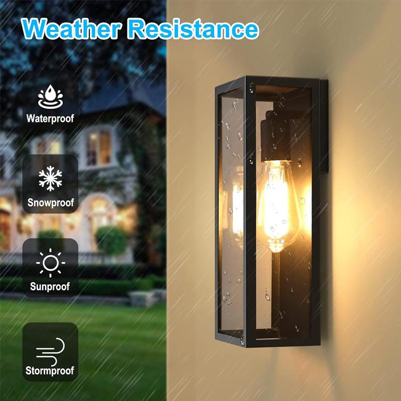 Outdoor Glass Curtain Waterproof Porch Light Wall Mounted For Terrace Garage Entrance