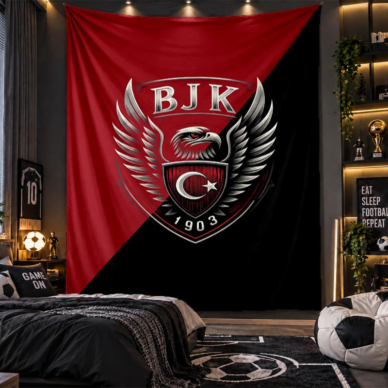 Wall Hanging Tapestry Beşiktaş FC Print Cloth for Living Room Bedroom Home Decor