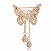 Luxurious Butterfly Style Copper Brooches Pins Shiny Insect Corsage Girls Party Jewelry