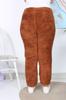 Women's Style Plus Size Pants Plus Size Clothing Warm Comfortable Brown Plush Fleece High Waist Full Flexible