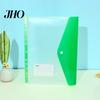 11 Hole Punched File Sleeves Binder Pockets for A4 Binders, Plastic Expanding Folders Project Organizer with Snap Closure & Transparent Label