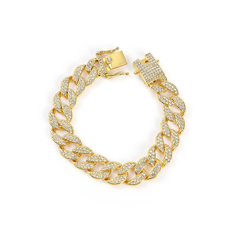 Oval U-Shaped Cuban Chain Accessories Alloy Full Diamond Personality Wave Trend Men'S And Women'S Jewelry Hip Hop Necklace Strip