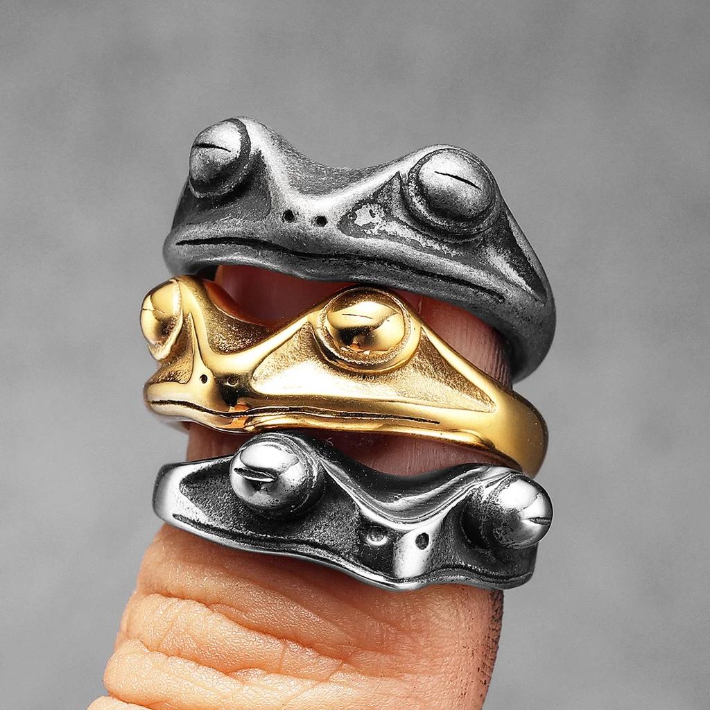Мужские кольца Frog Prince из нержавеющей стали для женщин, ювелирные изделия в стиле панк-рок, классные вещи, новые модные аксессуары для пар, подарок