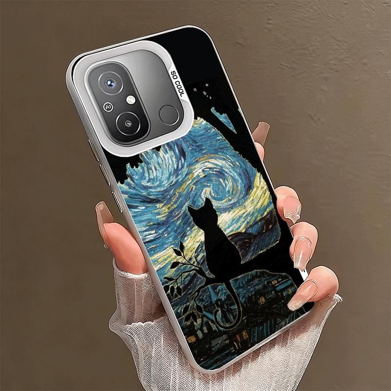 Черный кот Эстетичный узор Ударопрочный чехол для телефона для Xiaomi Poco X7 X6 X5 X3 Pro F7 Ultra M8 Redmi 15C 15 14C 13C 12C 10C 13 12