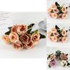 Romantic Rose Flower Bouquet Fake Silk Floral Decor For Wedding And Home