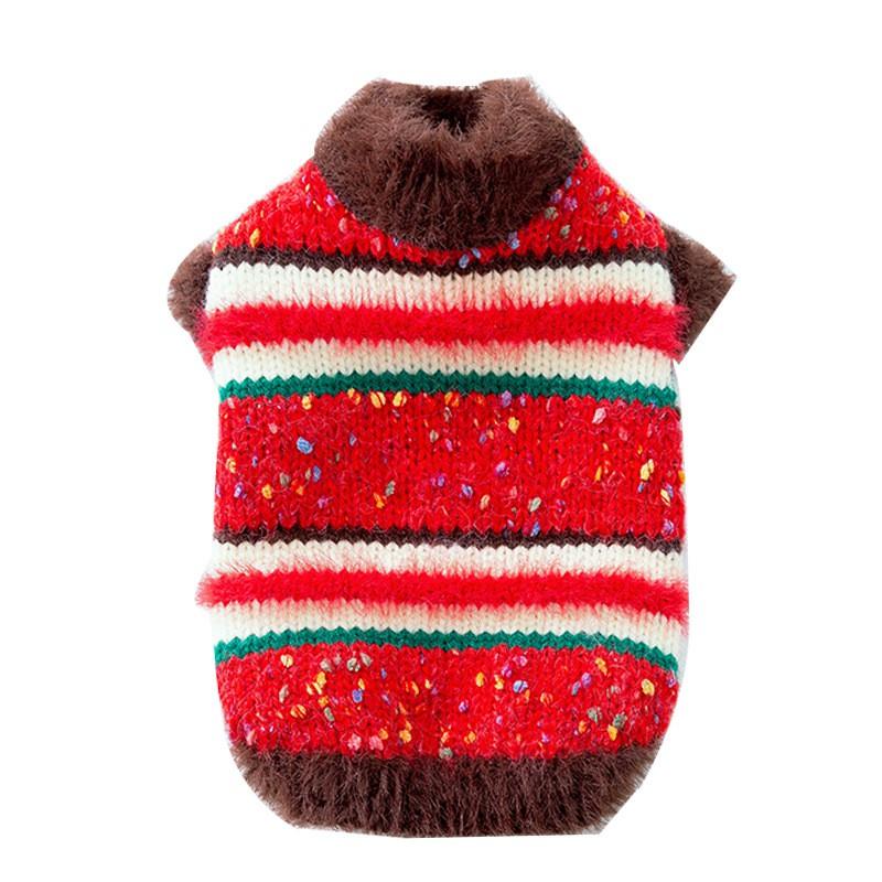 Pet Cat Sweater Warm Thick Knit Sleeveless Jumper With Stripes Polka Dots Winter Fall Adult Kitten