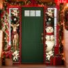 Merry Christmas Couplet Banner Floral Snowman Deer 1 Pair Indoor Outdoor Decor