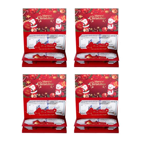 Christmas Cash Gift Envelopes Xmas Money Gift Card Holder with 6 Slots DIY Surprise Money Envelope for Holiday Party Supplies