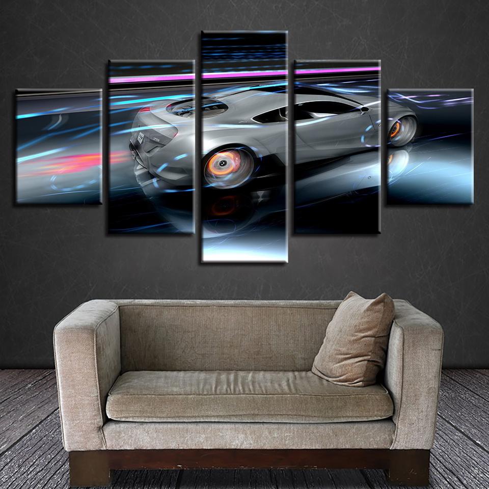 Технология Концепция Спортивный автомобиль Современный холст HD Печать Постеры Домашний декор Настенные художественные картины 5 шт. Художественные картины без рамки