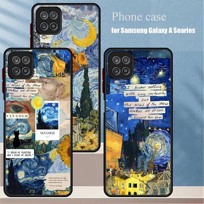 Чехол для телефона "Звездные подсолнухи" Ван Гога для Samsung Galaxy A13 A14 A22 A23 A24 A32 A33 A34 A52 A53 A54 A72 A73 5G Матовый чехол