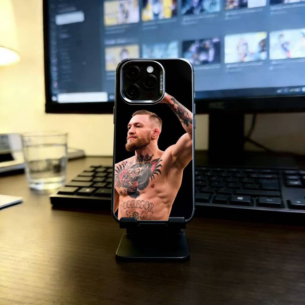 Боксерский Чехол для Телефона с Конором Макгрегором для iPhone 17,16,15,14,13,12,11 Plus,Pro Max,XS,Цветной Серебряный Покрытый Внутренний Чехол