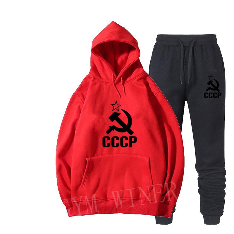 Флисовая толстовка с капюшоном свободного кроя + повседневные спортивные брюки с буквенным принтом модный комплект