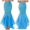 Women's Mermaid Tail Halloween Costumes Party Shiny Sequins Long Skirt Carnival Costume