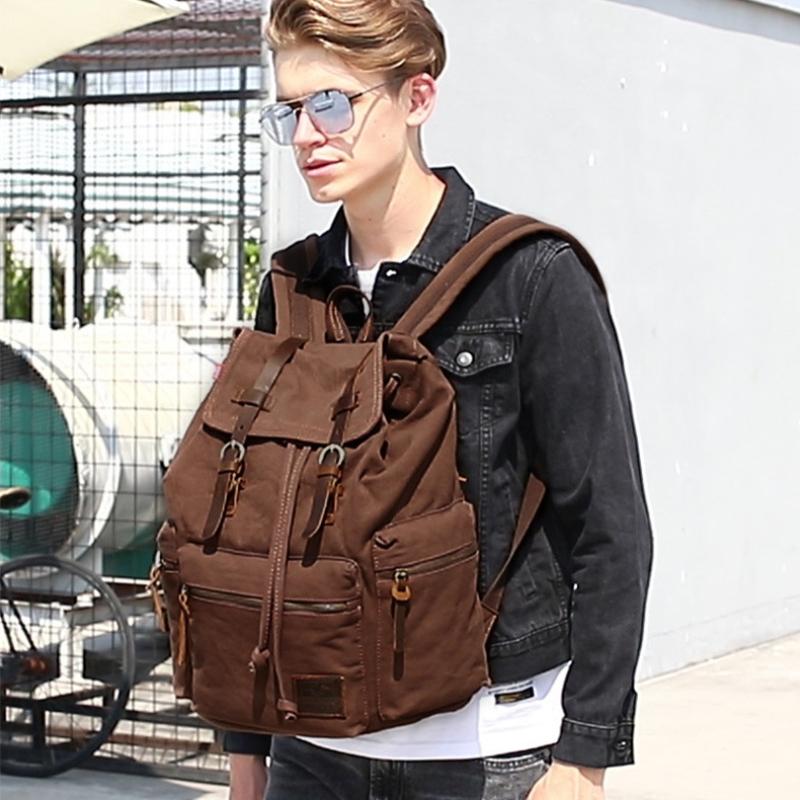 Мужской рюкзак в европейском и американском стиле в стиле ретро, ​​новая холщовая сумка на плечо, уличная дорожная сумка для компьютера, школьные ранцы для мальчиков, подарок на День отца