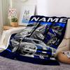 Custom Name Racing Theme Printed Blanket - Perfect for Couch, Bed, Travel & Outdoor Use | Machine Washable, Cozy & Durable.