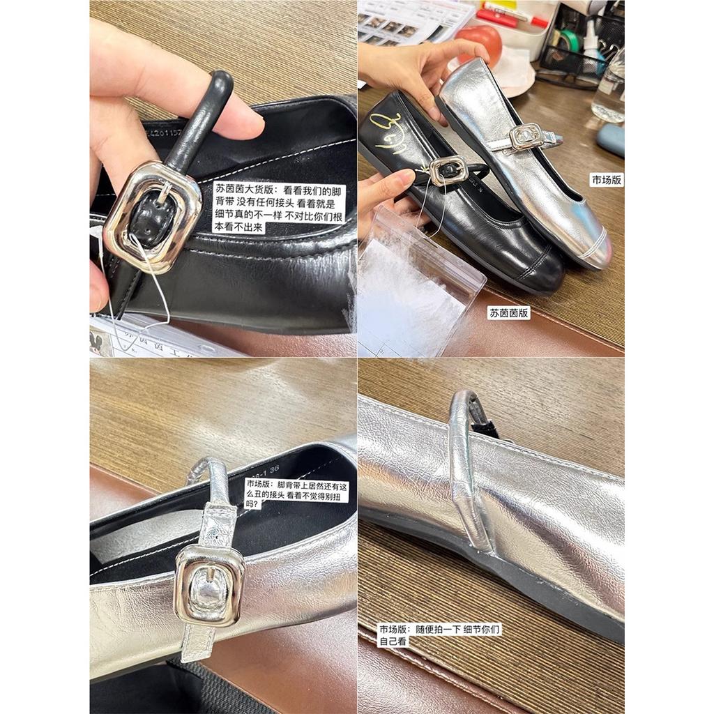 Серебристые туфли-балетки на плоской подошве с очень мягкой квадратной пряжкой и светлым верхом для женщин, одинарные туфли Мэри Джейн для женщин