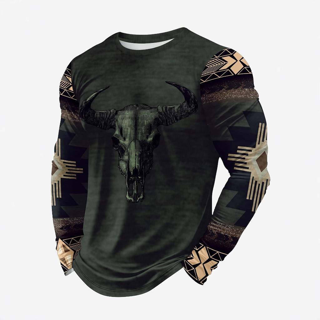 Женская футболка с круглым вырезом, длинным рукавом и 3D-принтом