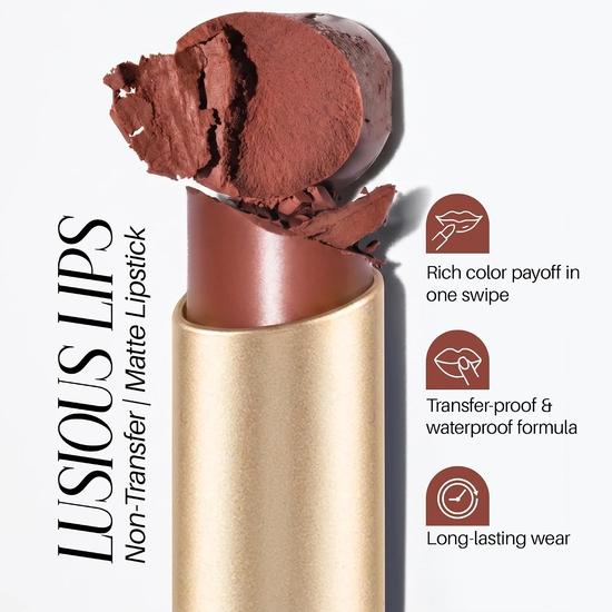 Colors Queen Luscious Lips - Non Transfer Creamy Matte Lipstick | Highly Pigmented with Smooth Application (17 - Rouge - 3.5g)