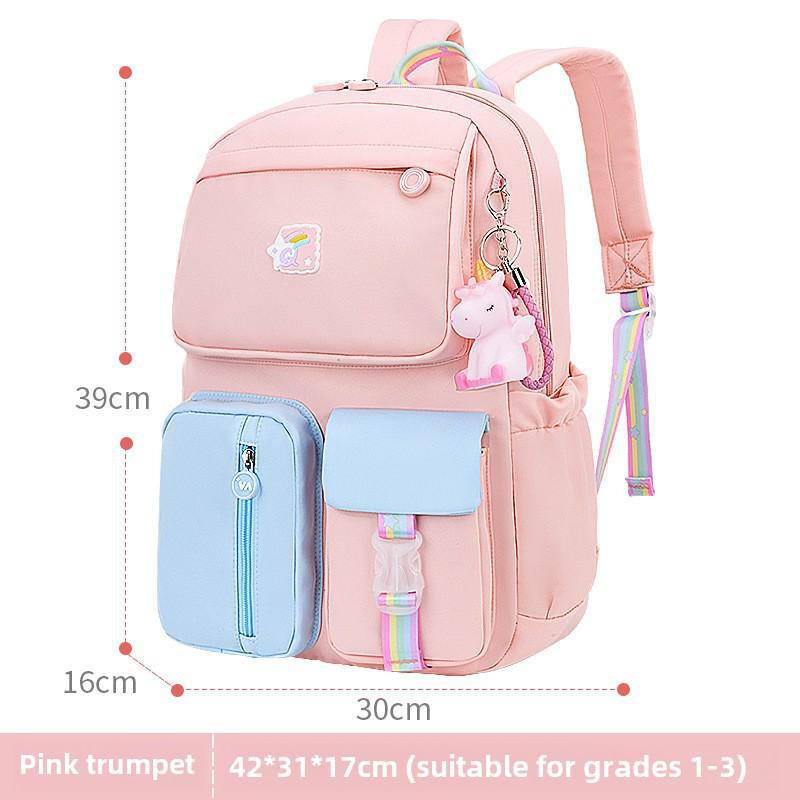 Princess-Inspired Lightweight Schoolbag for Elementary Girls, Grades 1-6, with Back Protection and Load Reduction