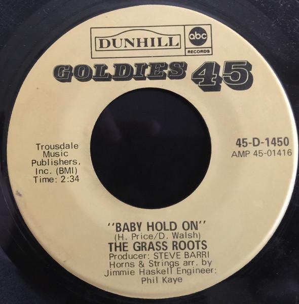 7-дюймовая пластинка GRASS ROOTS Baby Hold On AMP4501416 ABCDunhill Rec Американский Рок Б/У