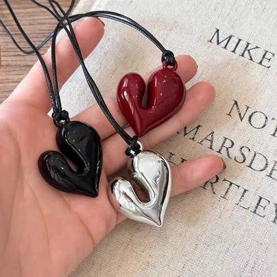 Корейское нестандартное ожерелье-чокер Love, модная веревочная цепочка, кулон, свитер, ожерелье, воротник для женщин и девочек, ювелирные изделия для вечеринок, подарки