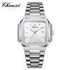 New Man Watches Luxury Fashion Square Men's Quartz Watch Calendar Luminous Waterproof Stainless Steel High Quality Clock